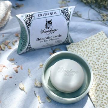 Shampoing solide Bio Cheveux Gras – Lait d’Ânesse & Argile Verte