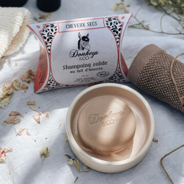 Shampoing Solide Bio pour Cheveux Secs – Lait d’Ânesse & Huiles N
